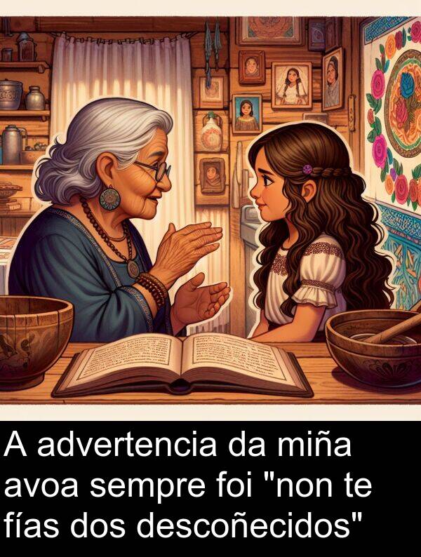 advertencia: A advertencia da miña avoa sempre foi "non te fías dos descoñecidos"