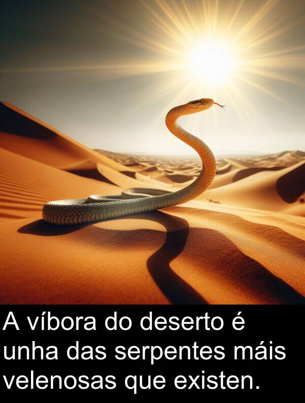 velenosas: A víbora do deserto é unha das serpentes máis velenosas que existen.
