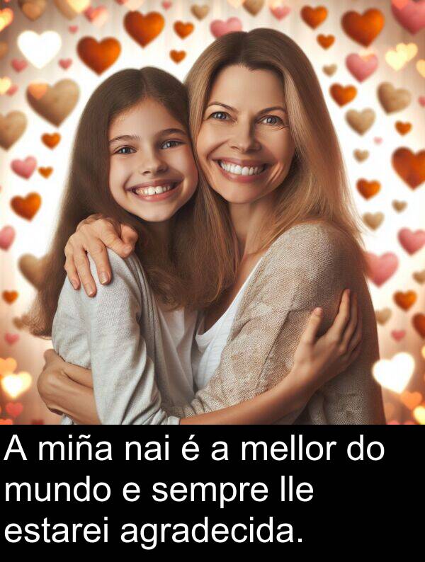 estarei: A miña nai é a mellor do mundo e sempre lle estarei agradecida.