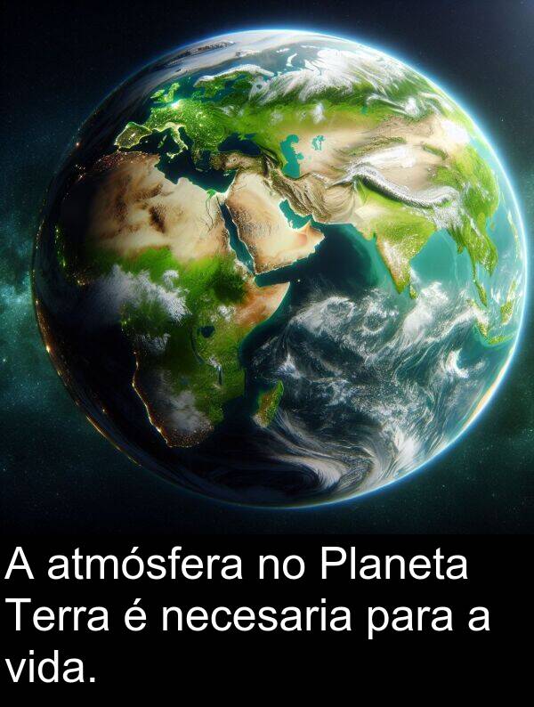 vida: A atmósfera no Planeta Terra é necesaria para a vida.
