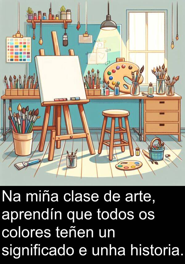 colores: Na miña clase de arte, aprendín que todos os colores teñen un significado e unha historia.