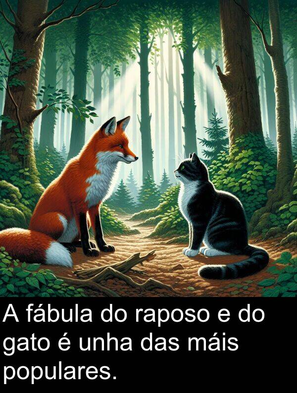 raposo: A fábula do raposo e do gato é unha das máis populares.