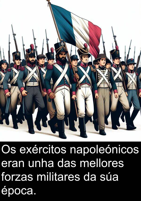 forzas: Os exércitos napoleónicos eran unha das mellores forzas militares da súa época.