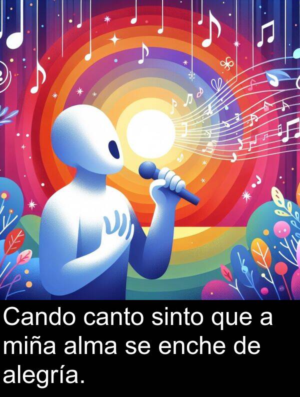 alegría: Cando canto sinto que a miña alma se enche de alegría.