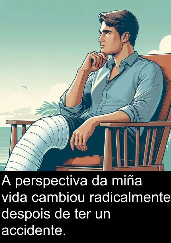 radicalmente: A perspectiva da miña vida cambiou radicalmente despois de ter un accidente.