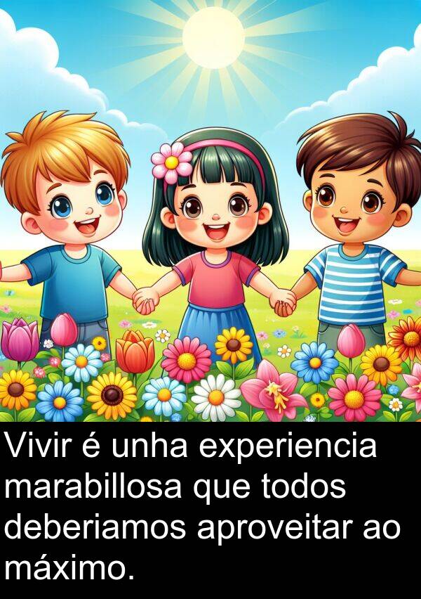 experiencia: Vivir é unha experiencia marabillosa que todos deberiamos aproveitar ao máximo.