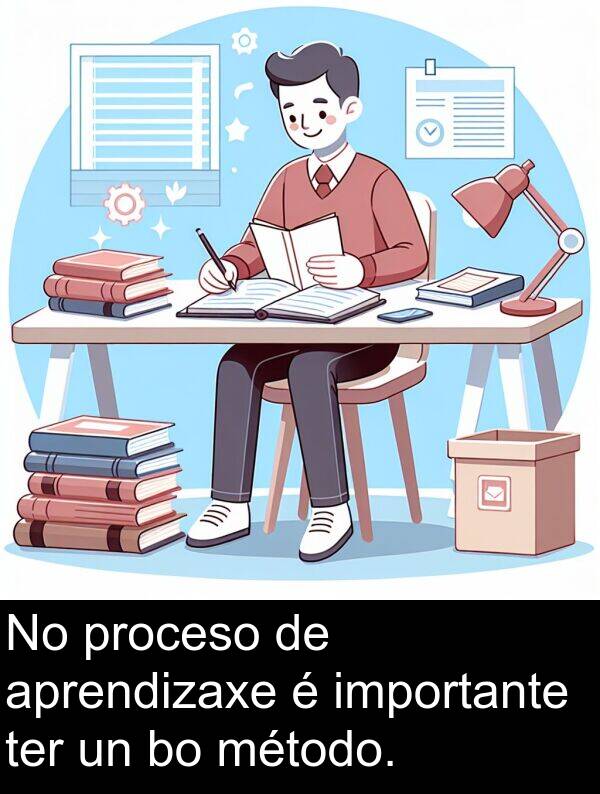 ter: No proceso de aprendizaxe é importante ter un bo método.