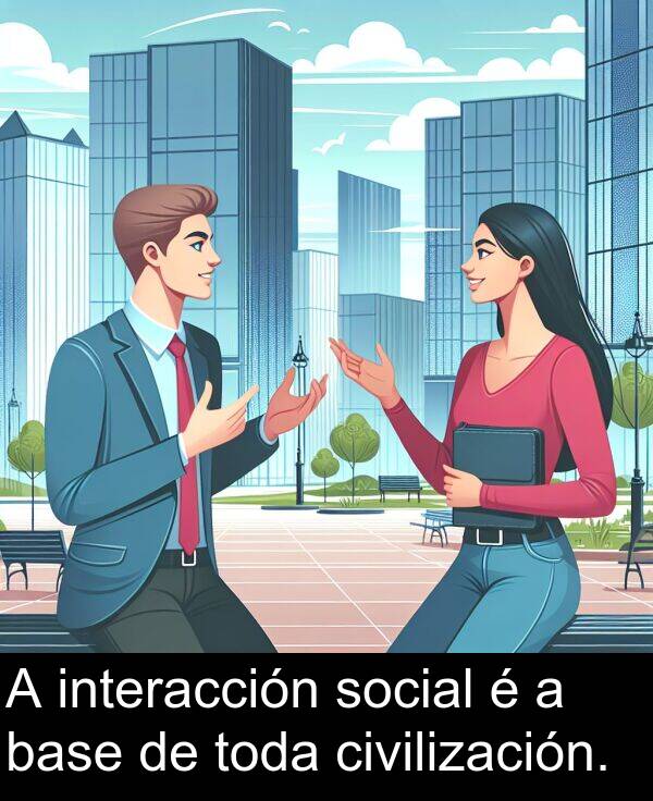 civilización: A interacción social é a base de toda civilización.