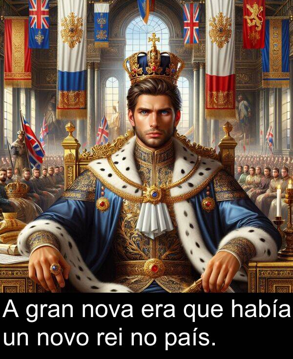 rei: A gran nova era que había un novo rei no país.