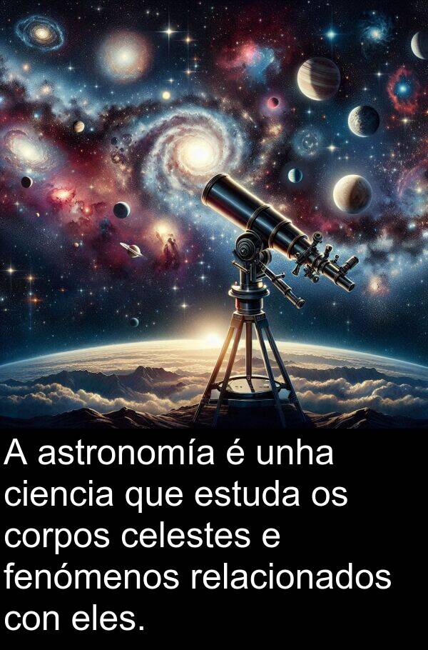 relacionados: A astronomía é unha ciencia que estuda os corpos celestes e fenómenos relacionados con eles.