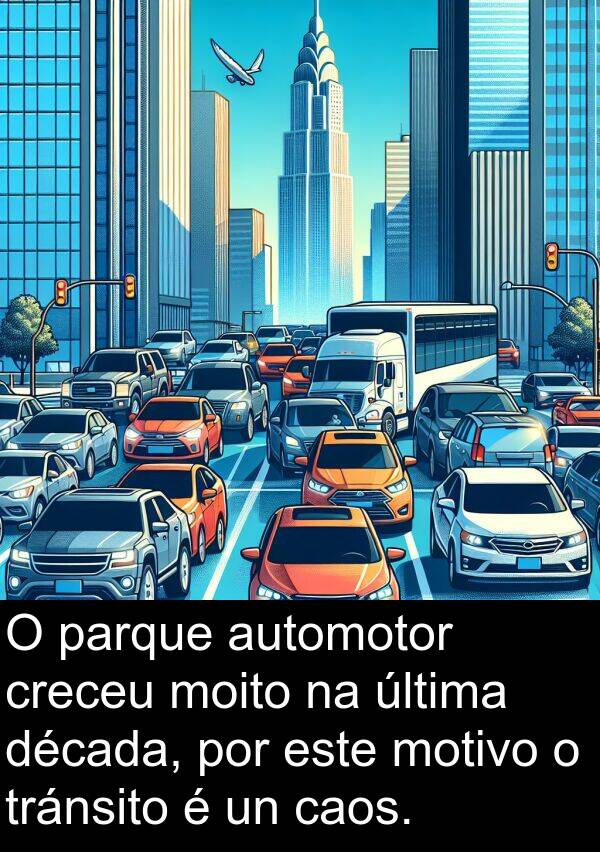 este: O parque automotor creceu moito na última década, por este motivo o tránsito é un caos.