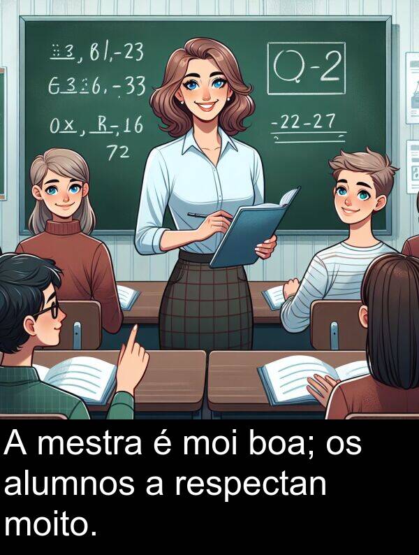 alumnos: A mestra é moi boa; os alumnos a respectan moito.