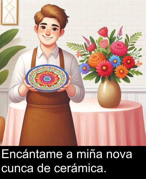 miña: Encántame a miña nova cunca de cerámica.