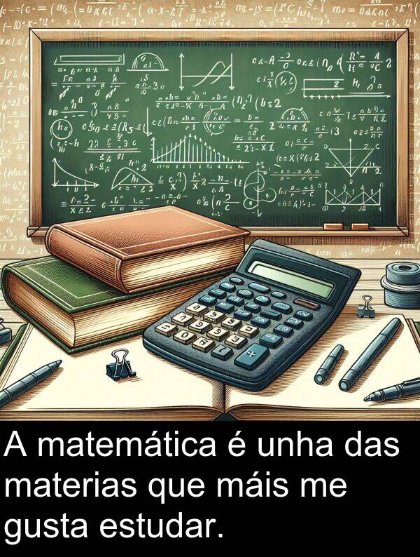 matemática: A matemática é unha das materias que máis me gusta estudar.