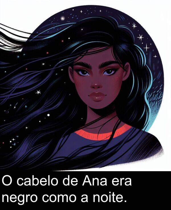 como: O cabelo de Ana era negro como a noite.
