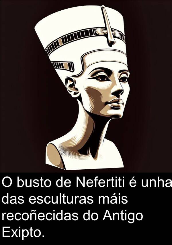 recoñecidas: O busto de Nefertiti é unha das esculturas máis recoñecidas do Antigo Exipto.