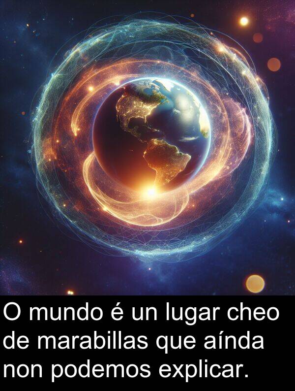 explicar: O mundo é un lugar cheo de marabillas que aínda non podemos explicar.