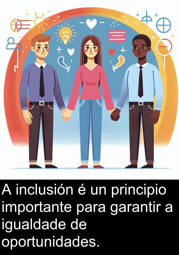 oportunidades: A inclusión é un principio importante para garantir a igualdade de oportunidades.