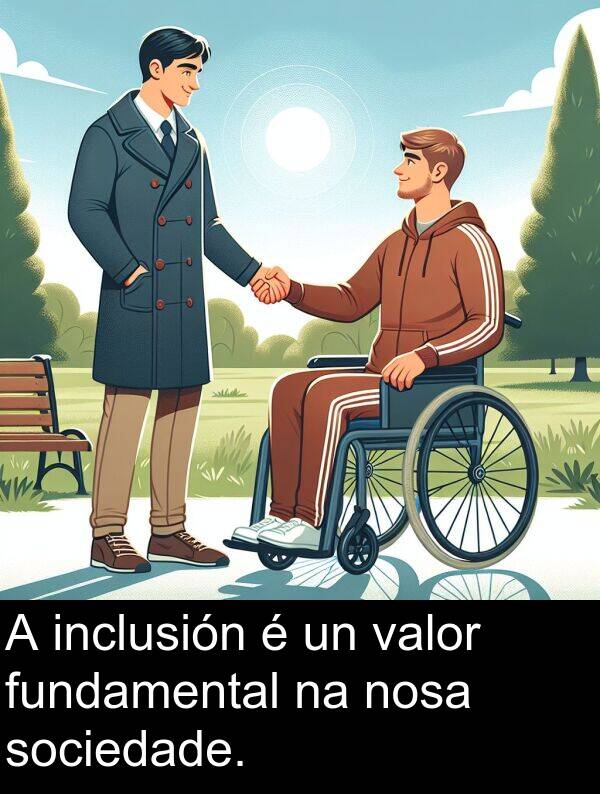 valor: A inclusión é un valor fundamental na nosa sociedade.