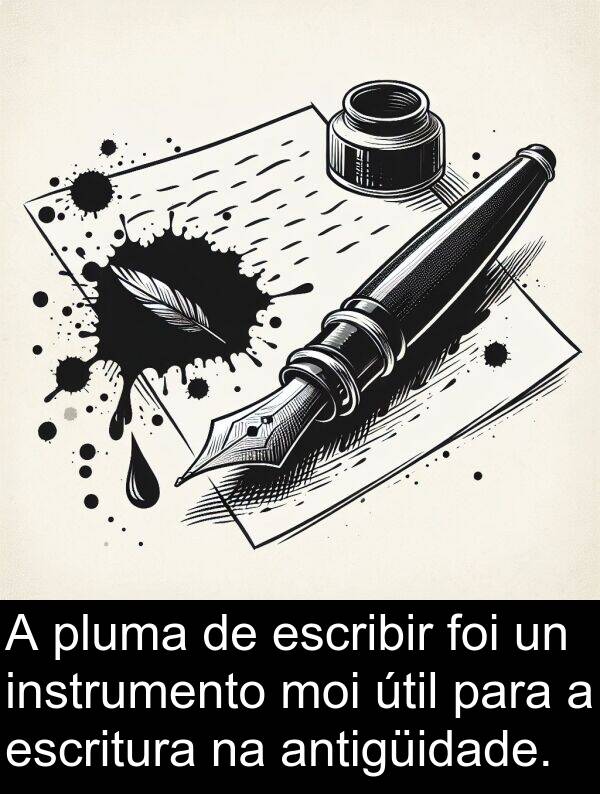 escribir: A pluma de escribir foi un instrumento moi útil para a escritura na antigüidade.
