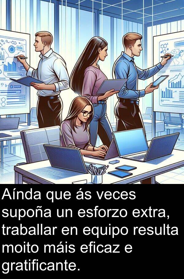 resulta: Aínda que ás veces supoña un esforzo extra, traballar en equipo resulta moito máis eficaz e gratificante.