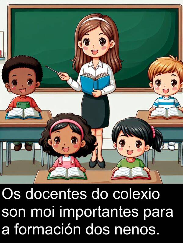formación: Os docentes do colexio son moi importantes para a formación dos nenos.