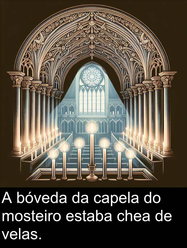 velas: A bóveda da capela do mosteiro estaba chea de velas.