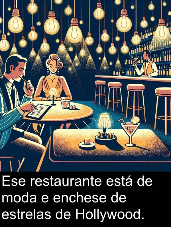 restaurante: Ese restaurante está de moda e enchese de estrelas de Hollywood.