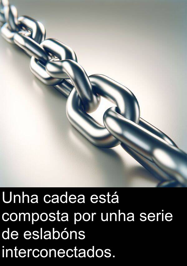serie: Unha cadea está composta por unha serie de eslabóns interconectados.