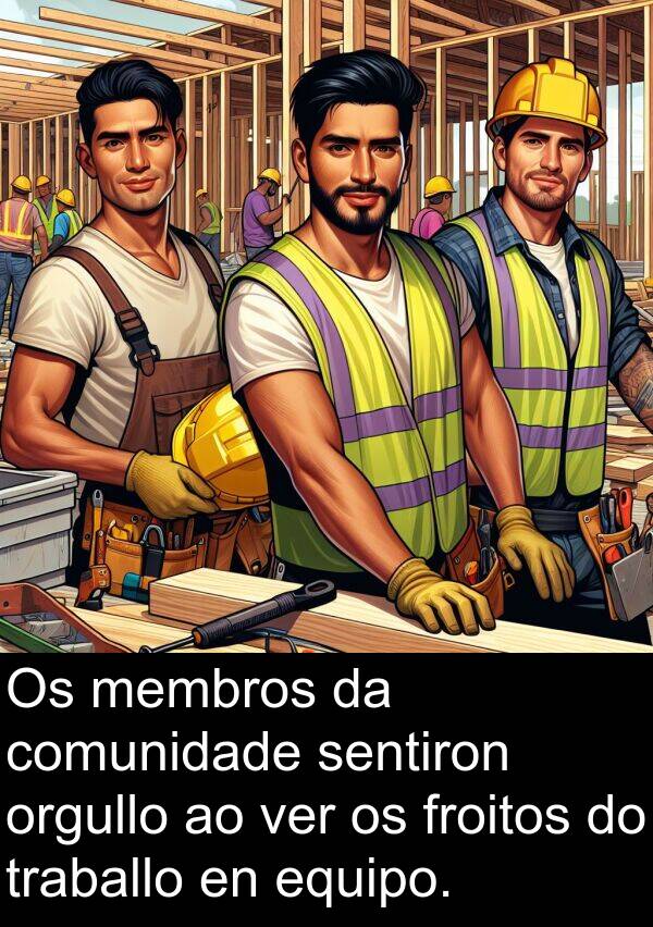 froitos: Os membros da comunidade sentiron orgullo ao ver os froitos do traballo en equipo.