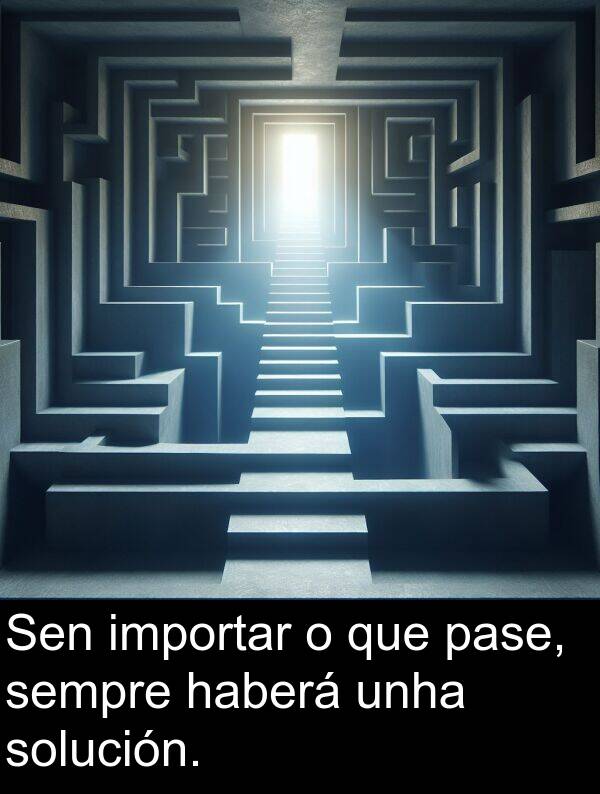 importar: Sen importar o que pase, sempre haberá unha solución.