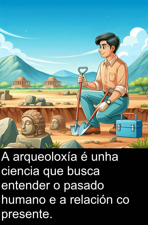 entender: A arqueoloxía é unha ciencia que busca entender o pasado humano e a relación co presente.