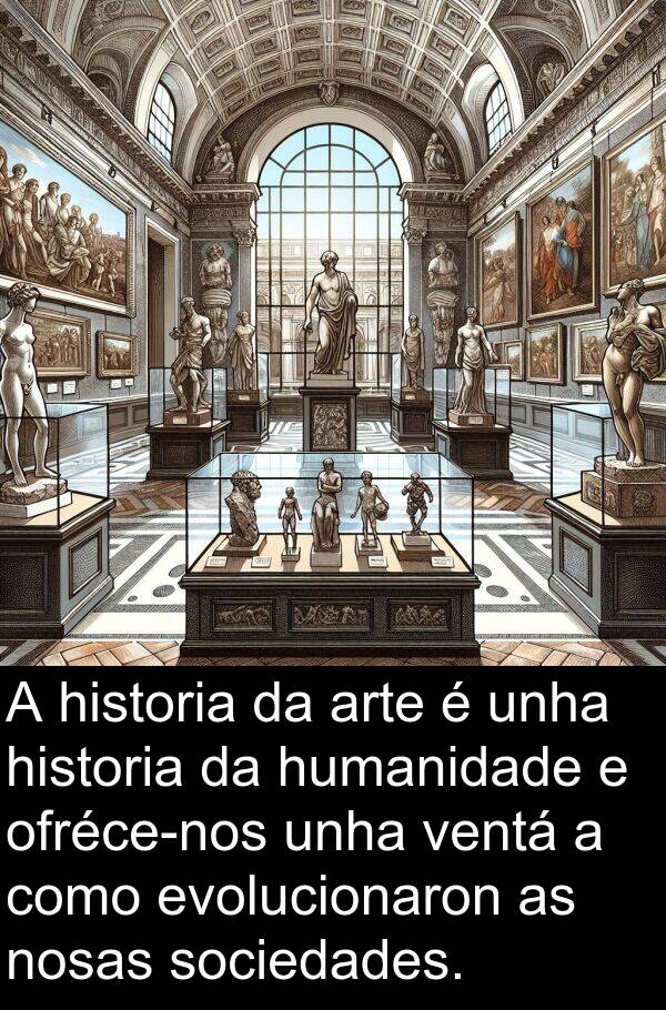 evolucionaron: A historia da arte é unha historia da humanidade e ofréce-nos unha ventá a como evolucionaron as nosas sociedades.