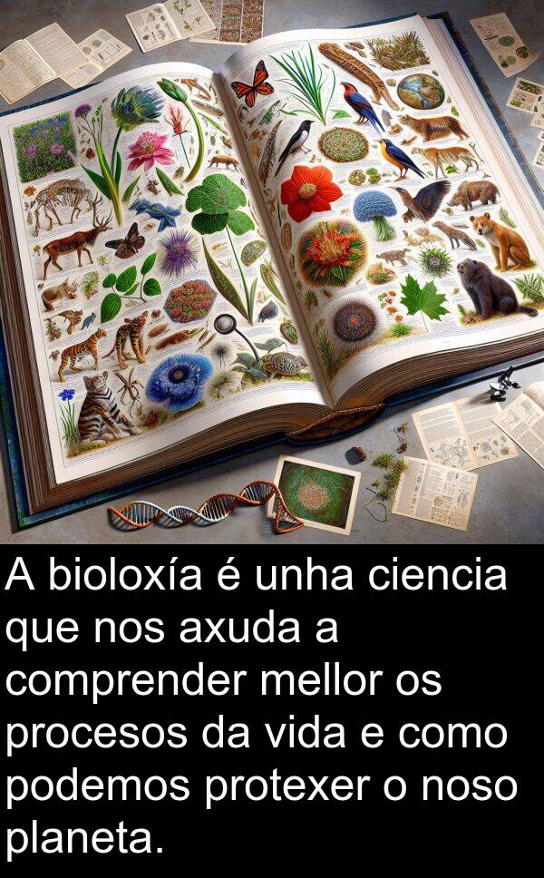 procesos: A bioloxía é unha ciencia que nos axuda a comprender mellor os procesos da vida e como podemos protexer o noso planeta.