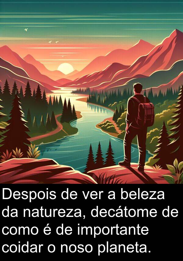 decátome: Despois de ver a beleza da natureza, decátome de como é de importante coidar o noso planeta.