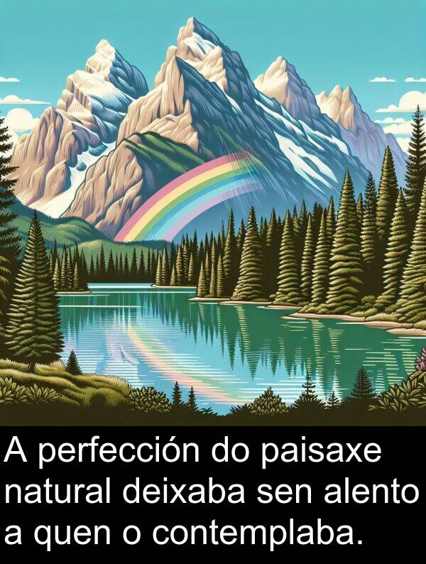 perfección: A perfección do paisaxe natural deixaba sen alento a quen o contemplaba.