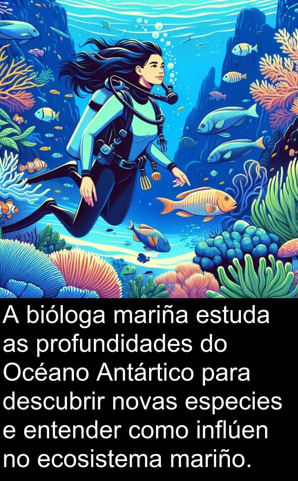 entender: A bióloga mariña estuda as profundidades do Océano Antártico para descubrir novas especies e entender como inflúen no ecosistema mariño.
