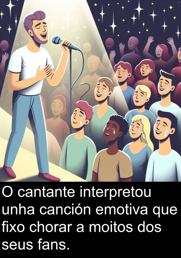 interpretou: O cantante interpretou unha canción emotiva que fixo chorar a moitos dos seus fans.