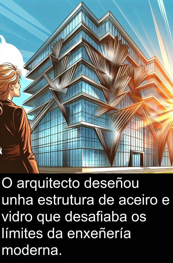 enxeñería: O arquitecto deseñou unha estrutura de aceiro e vidro que desafiaba os límites da enxeñería moderna.