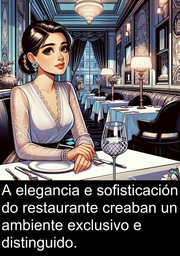 restaurante: A elegancia e sofisticación do restaurante creaban un ambiente exclusivo e distinguido.