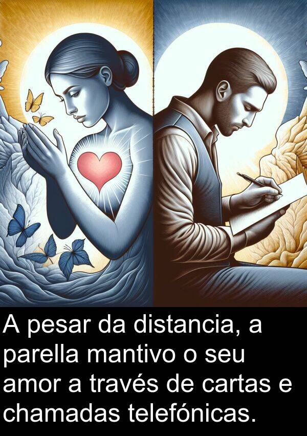 pesar: A pesar da distancia, a parella mantivo o seu amor a través de cartas e chamadas telefónicas.