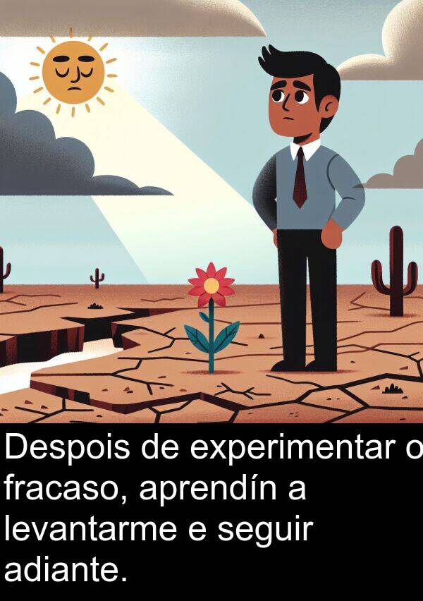 fracaso: Despois de experimentar o fracaso, aprendín a levantarme e seguir adiante.