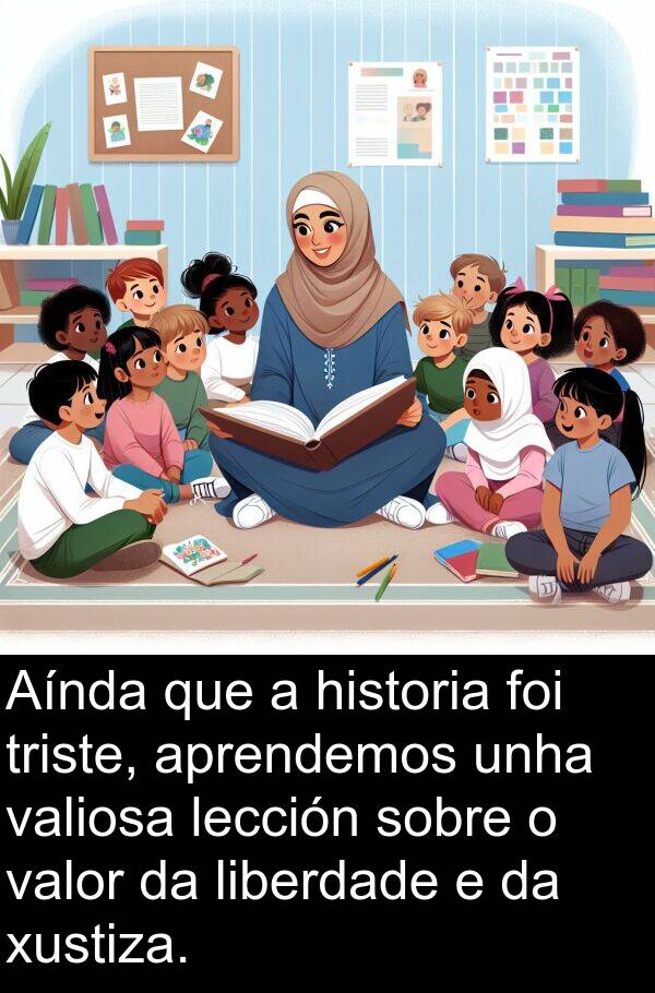 valor: Aínda que a historia foi triste, aprendemos unha valiosa lección sobre o valor da liberdade e da xustiza.