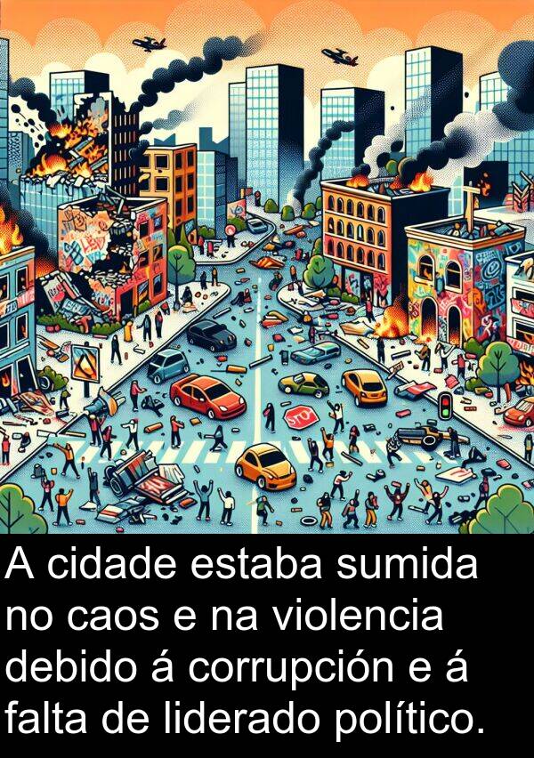 político: A cidade estaba sumida no caos e na violencia debido á corrupción e á falta de liderado político.