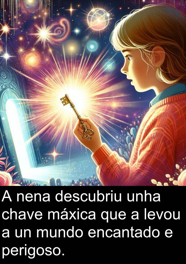 encantado: A nena descubriu unha chave máxica que a levou a un mundo encantado e perigoso.