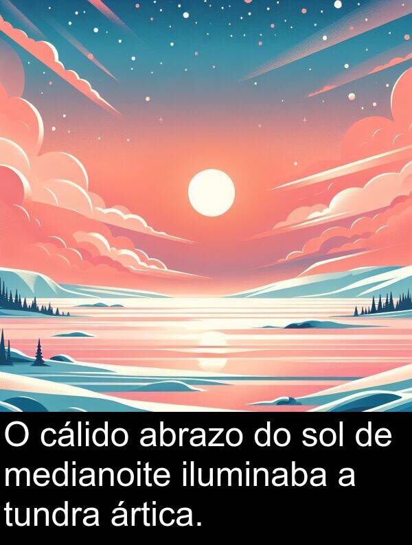 medianoite: O cálido abrazo do sol de medianoite iluminaba a tundra ártica.