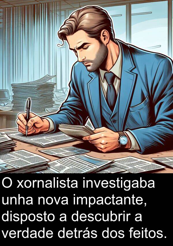 feitos: O xornalista investigaba unha nova impactante, disposto a descubrir a verdade detrás dos feitos.