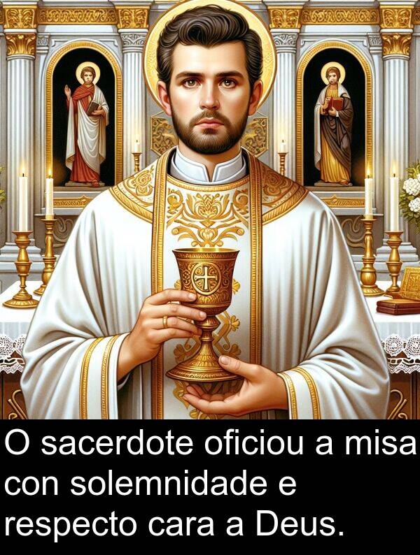 misa: O sacerdote oficiou a misa con solemnidade e respecto cara a Deus.