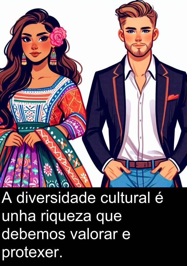 valorar: A diversidade cultural é unha riqueza que debemos valorar e protexer.