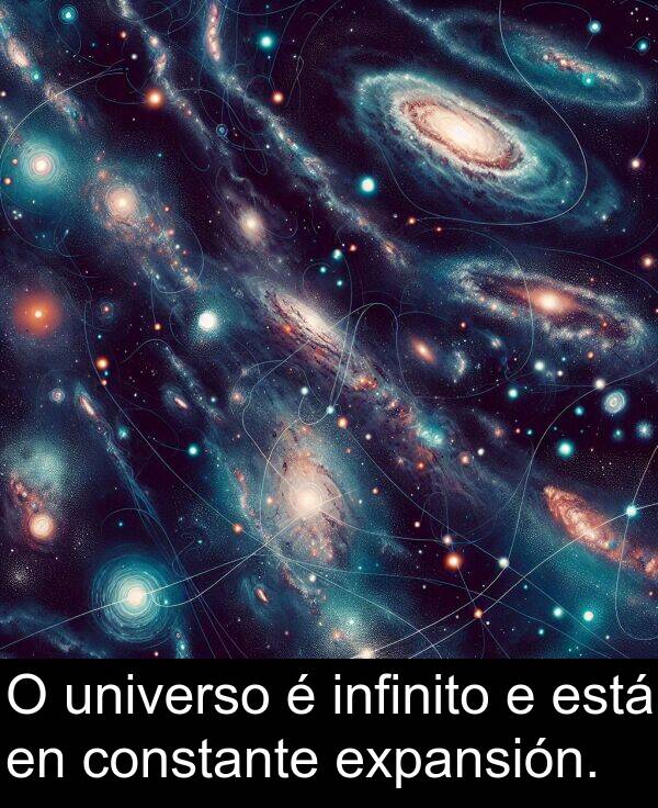 constante: O universo é infinito e está en constante expansión.